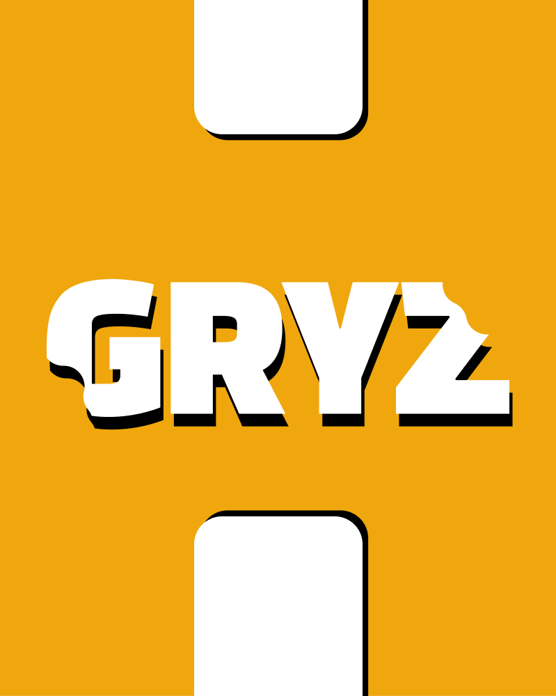 Grafiki kampanijne marki fast food GRYZ